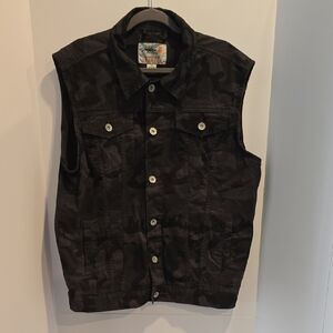 Mr. Jeer Originals Cotton Vest in Black with Orange Logo